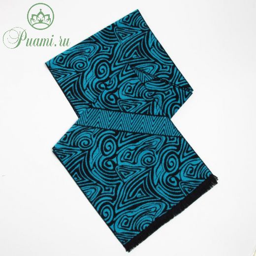 Шарф текстильный, цвет чёрно-синий, размер 33х180