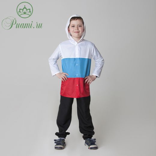 Дождевик детский "Россия", триколор, ткань плащёвая с водоотталкивающей пропиткой, рост 110-116 см