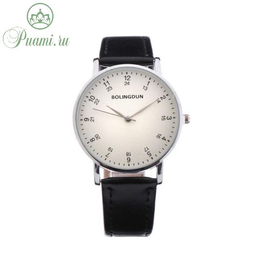 Часы наручные Bolingdun 5151, d=4 см, экокожа, чёрные