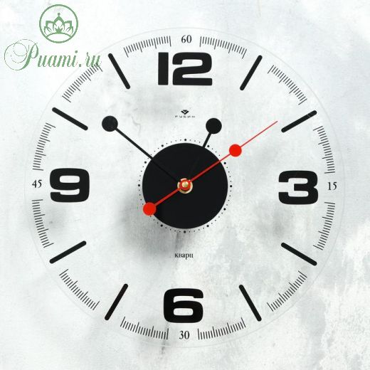 Часы настенные, серия: Классика, "Стиль 1", d=30 см, прозрачные, открытая стрелка