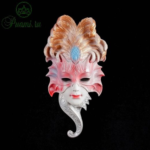 Венецианская маска "Сова" белая, 27 см МИКС