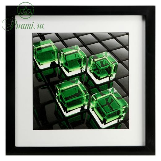 Картина стекло пэт "Зелёный куб" 35х35(39х39) см