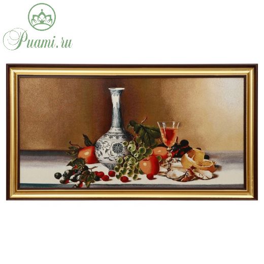E090-40х80 Картина из гобелена "Бокал вина"  (48х87)