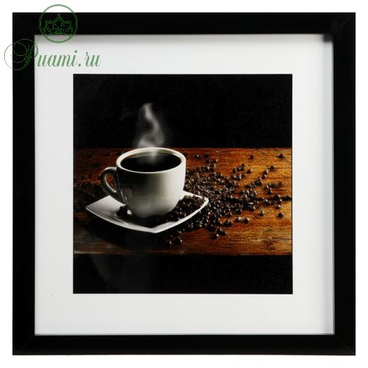 Картина стекло пэт "Ароматный кофе" 35х35(39х39) см