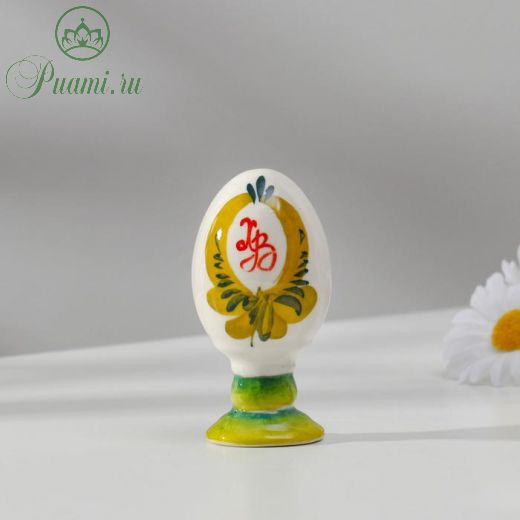Сувенир "Яйцо. Малое", на подставке, гжель, цветная