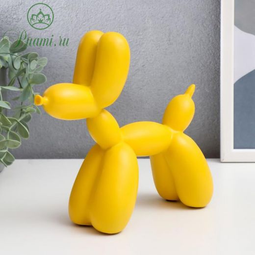 Сувенир полистоун "Воздушный шарик - собачка" жёлтый 19,5х7х18 см
