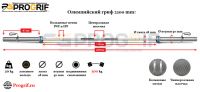 Олимпийский гриф нагрузка 500 кг (D-50 mm) L 2200 mm: