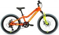 Велосипед FORWARD TWISTER 20 2.0 D (20" 7 ск. рост. 10.5") 2022, ярко-оранжевый/ярко-жёлтый