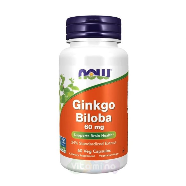 Now Ginkgo Biloba (Гингко Билоба) 60 мг, 60 капс.