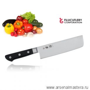 Нож кухонный овощной Накири Fuji Cutlery Narihira длина лезвия 180 мм, сталь Mo - V, рукоять ABS пластик, заточка 8000 Tojiro FC-49