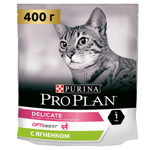 Сухой корм для кошек Purina Pro Plan Delicate при чувствительном пищеварении с ягненком 400 г