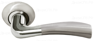 Дверные ручки Rucetti RAP 19 SN/CP Цвет - белый никель/ хром
