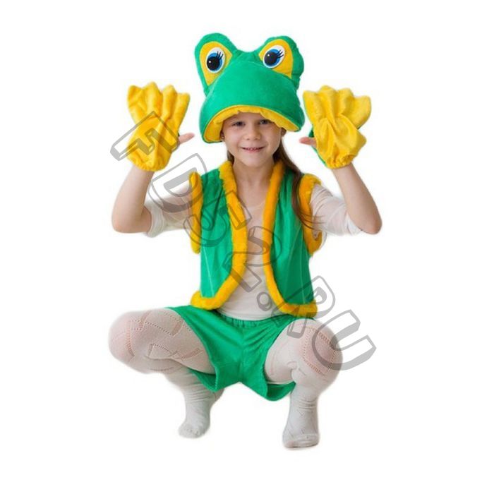Карнавальный костюм "Лягушка-квакушка", шапка, жилет, шорты, перчатки, 3-5 лет, рост 104-116 см