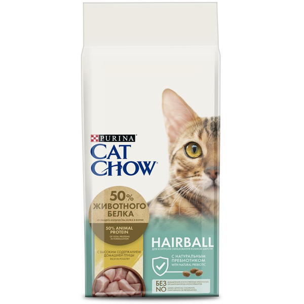Сухой корм для кошек Cat Chow Hairball Controll для контроля образования комков шерсти 15кг