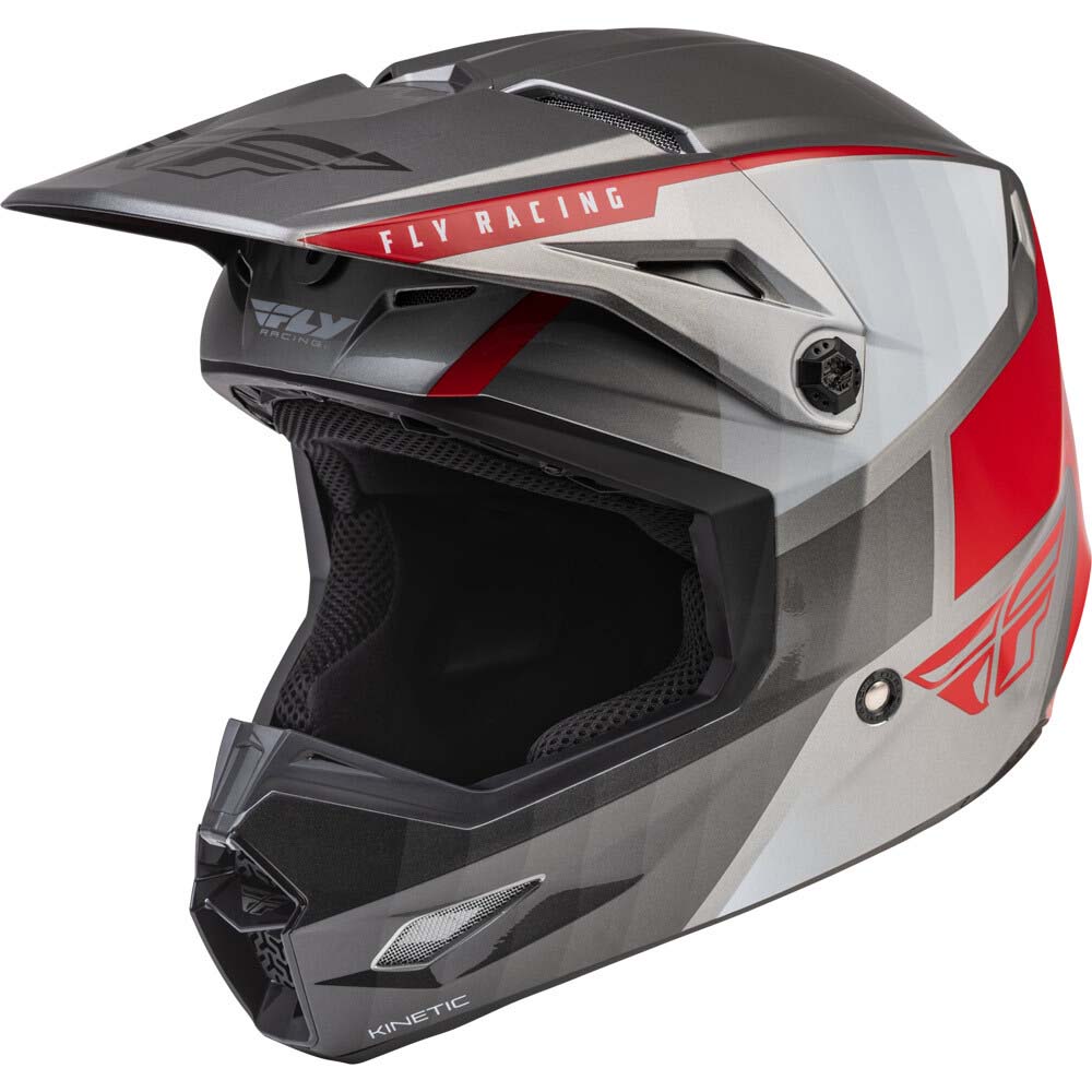 Fly Racing Kinetic Drift Charcoal/Lite Grey/Red шлем внедорожный