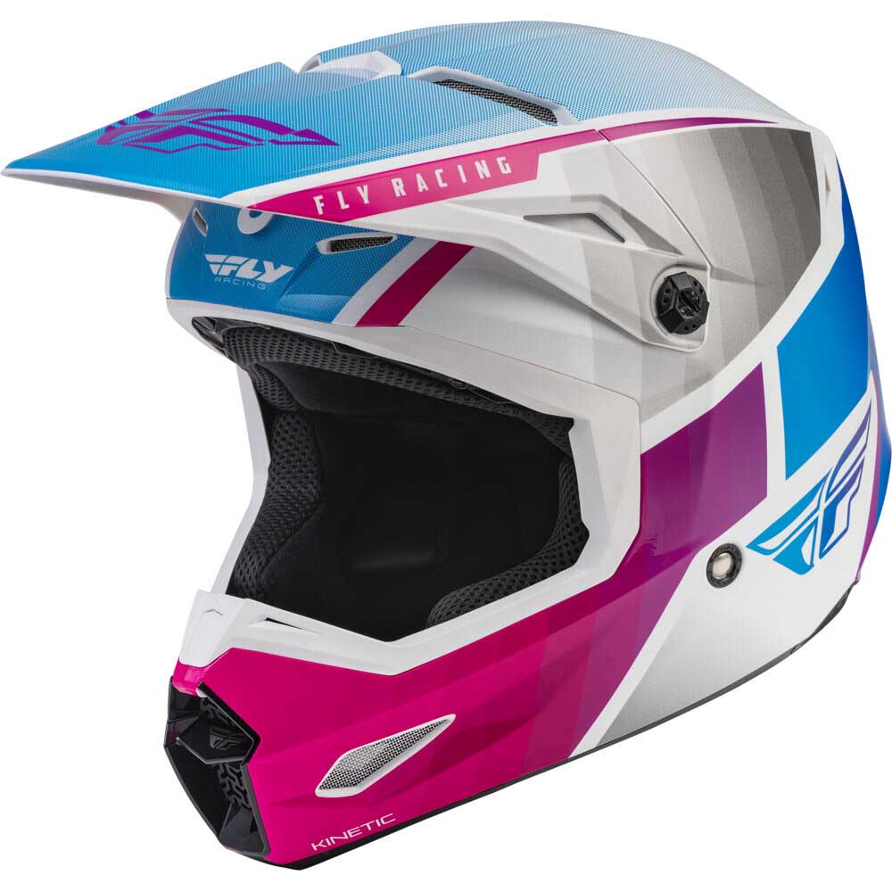 Fly Racing Kinetic Drift Pink/White/Blue шлем внедорожный