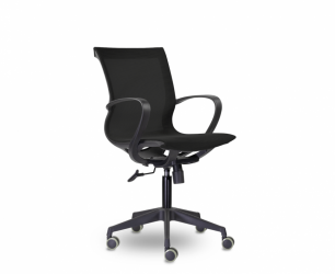 Кресло офисное / Лорри / (black plastic black) черный пластик / черная сетка