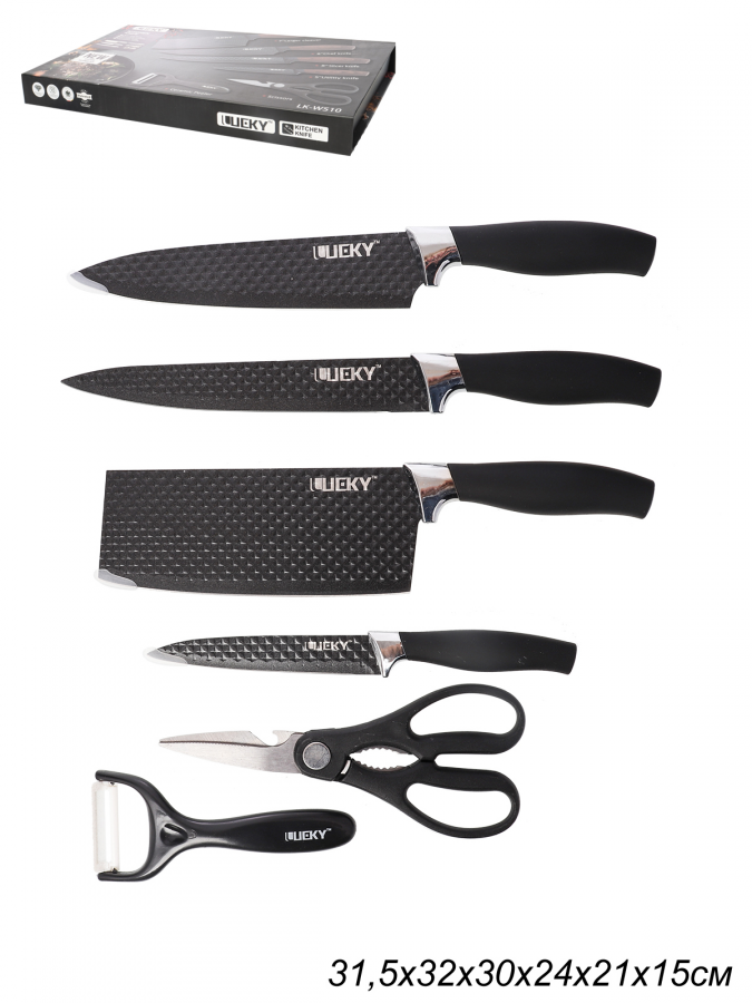 Нож кухонный 6 предметов / LK-WS11 /уп 10/ п/у