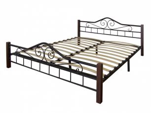 Кровать Сартон 1 (140) черный/средне-коричневый