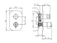 Смеситель термостатический четырехпозиционный для ванны/душа Migliore Fortis ML.FRT-5254 схема 2