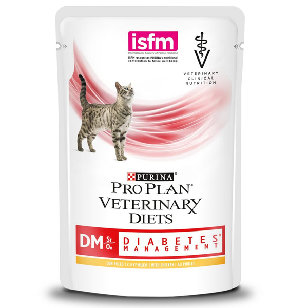 Влажный корм для кошек Pro Plan Veterinary Diets Diabetes Management DM Diabetes Management, при сахарном диабете, с курицей