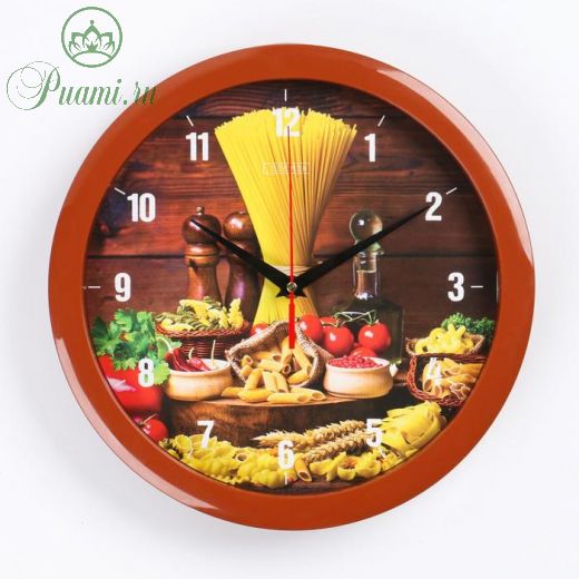 Часы настенные, серия: Кухня, "Спагетти", плавный ход, d=28 см