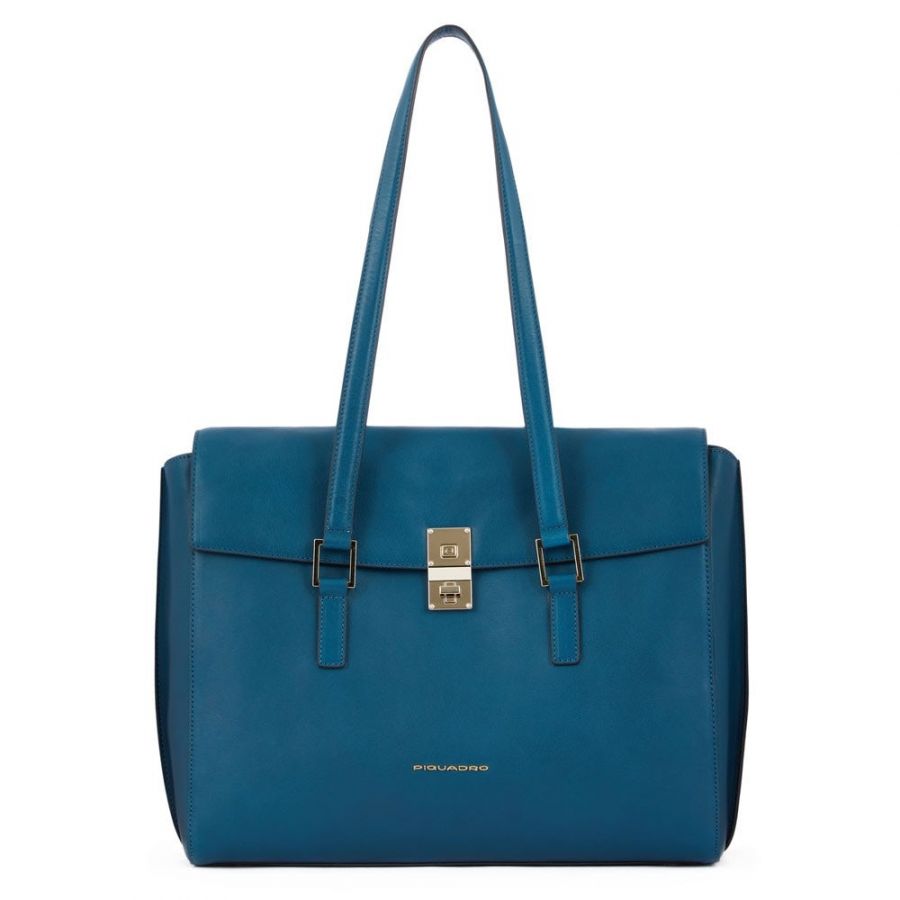 Женская кожаная сумка Piquadro BD5734DF/OT2 синяя