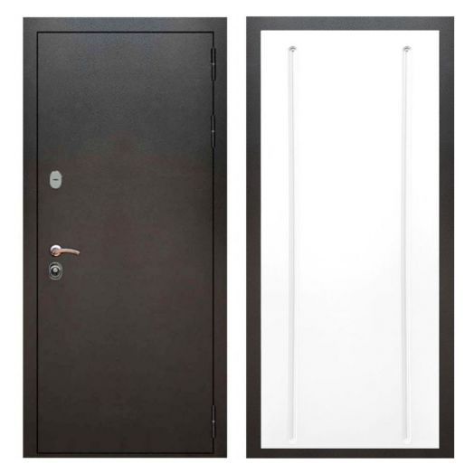 Дверь входная металлическая Армада H5 Серебро Антик ФЛ-68 Белый Софт