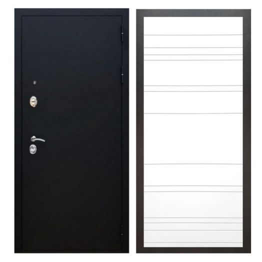 Дверь входная металлическая Армада H5 Черный муар ФЛ-14 Белый Софт