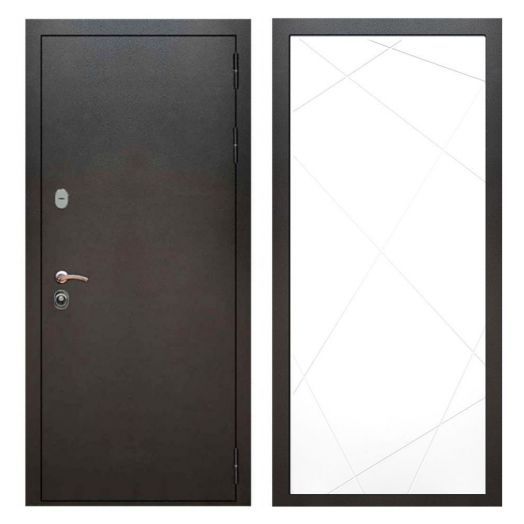 Дверь входная металлическая Армада H5 Серебро Антик  ФЛ-291 Белый Софт