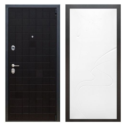 Дверь входная металлическая Армада H12 Тетрис Ясень Черный ФЛ-258 Белый Софт