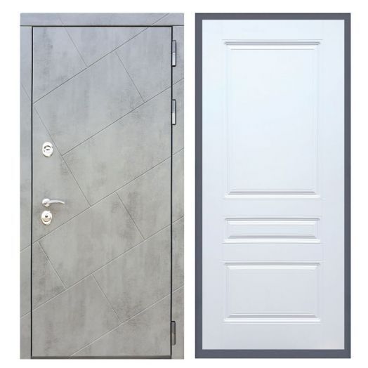 Дверь входная металлическая Армада H22 Бетон Темный ФЛ-243 Белый Софт