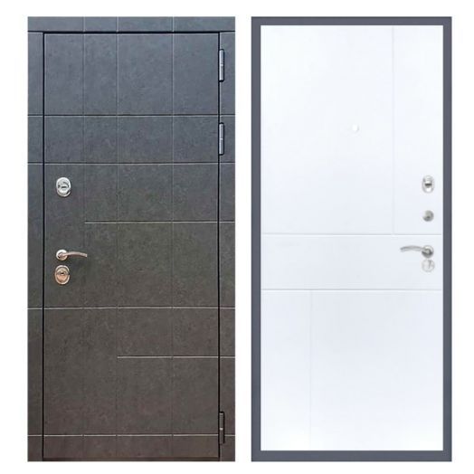 Дверь входная металлическая Армада H21 Штукатурка Графит ФЛ-290 Белый Софт