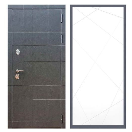 Дверь входная металлическая Армада H21 Штукатурка Графит ФЛ-291 Белый Софт