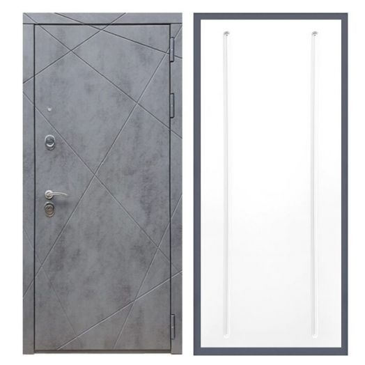Дверь входная металлическая Армада H13 Бетон Темный ФЛ-68 Белый Софт