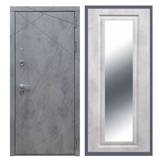 Дверь входная металлическая Армада H13 Бетон Темный Зеркало Мини ФЛЗ-120 Бетон Светлый