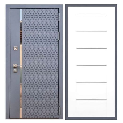 Дверь входная металлическая Армада H24 Силк Титан Сити Белый Ясень