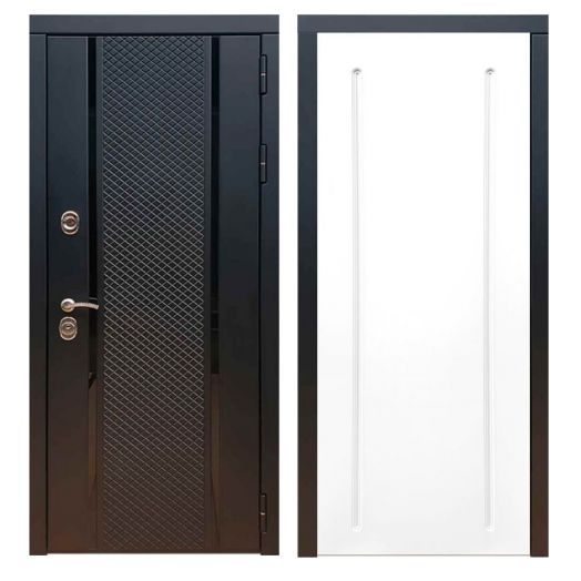 Дверь входная металлическая Армада H25 Черный кварц ФЛ-68 Белый Софт