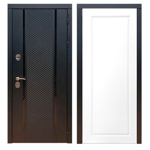 Дверь входная металлическая Армада H25 Черный кварц ФЛ-119 Белый Софт