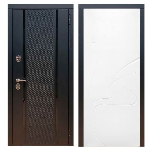Дверь входная металлическая Армада H25 Черный кварц ФЛ-258 Белый Софт