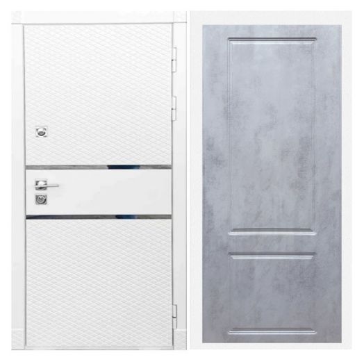 Дверь входная металлическая Армада H15 Белый Софт ФЛ-117 Бетон Темный