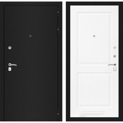 Дверь Входная Металлическая Лабиринт CLASSIC шагрень черная 11 Белый софт