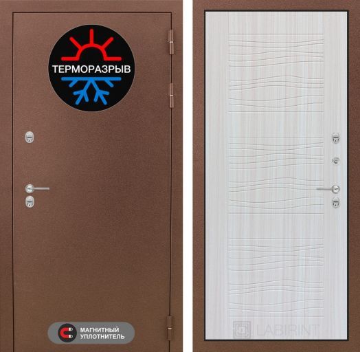 Дверь Входная С Терморазрывом Лабиринт Термо Магнит 06 Сандал белый