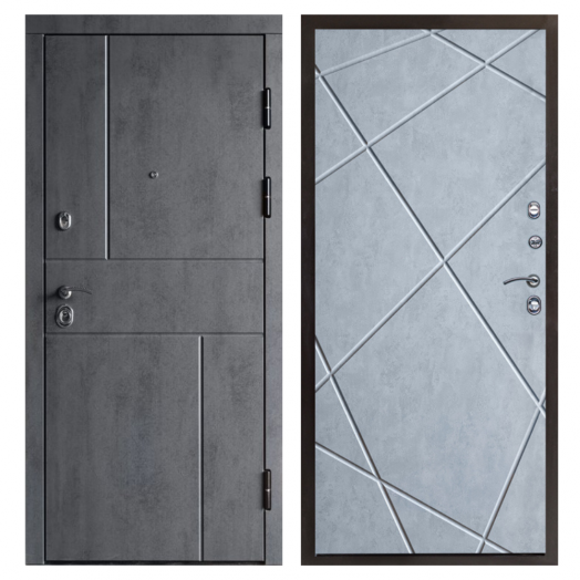 Входная Металлическая Дверь Термодор Termo-door (T.DOOR)  Вертикаль бетон Лучи бетон светлый