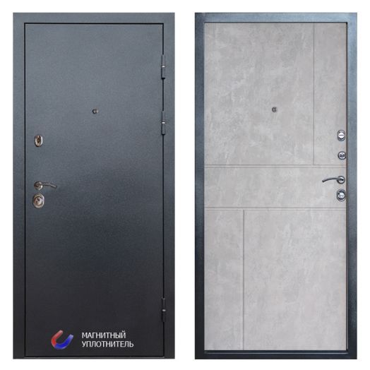 Входная Металлическая Дверь Термодор Termo-door (T.DOOR) Техно Графит Горизонт бетон светлый