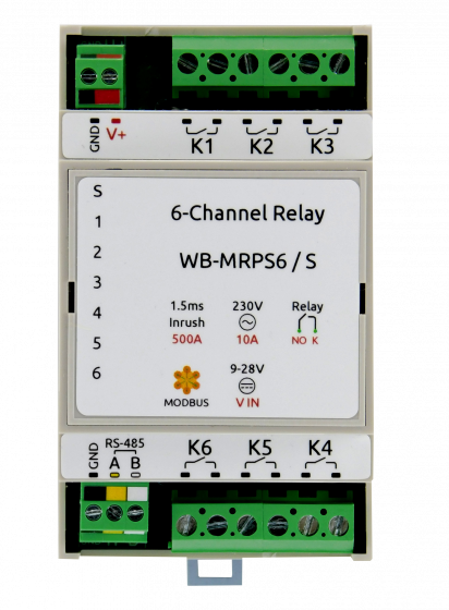 Модуль реле 6-канальный WB-MRPS6/S