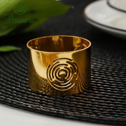 Кольцо для салфетки «Хитоми», 4,5?4,5?3 см, цвет золотистый