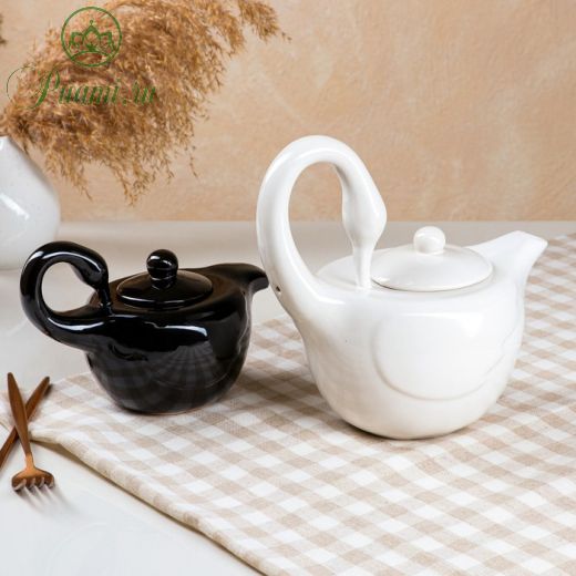 Чайный набор "Лебеди", 2 предмета: чайник 1 л, сахарница 0.5 л