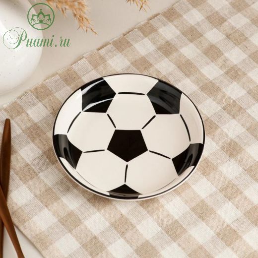 Тарелка для закусок "Футбол", керамика, 13 см