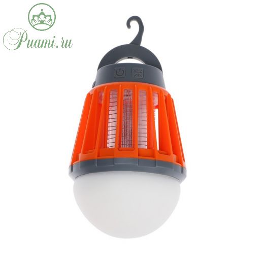 Антимоскитный фонарь REXANT R20, 0.24 Вт, для кемпинга, от АКБ, оранжевый